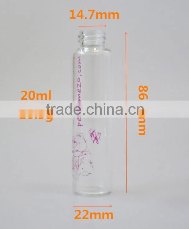 20ml Borosilicate glass tube bottle with with aluminum lid