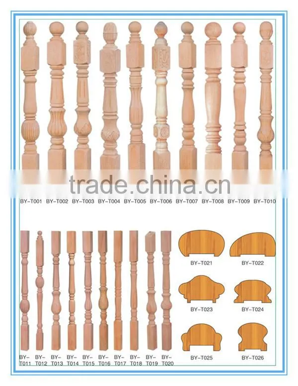recon wood stair pillar wood carved balusters