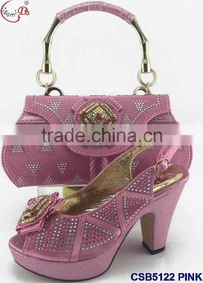 CSB5122 Fashionable design good quality fast shipping royal blue shoes matching bags for ladies