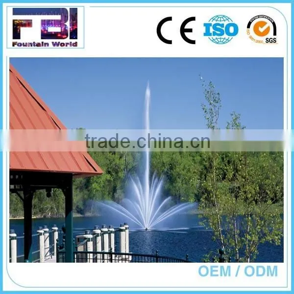 Big size modern elegant multicolored lake or pond outdoor water floating fountain