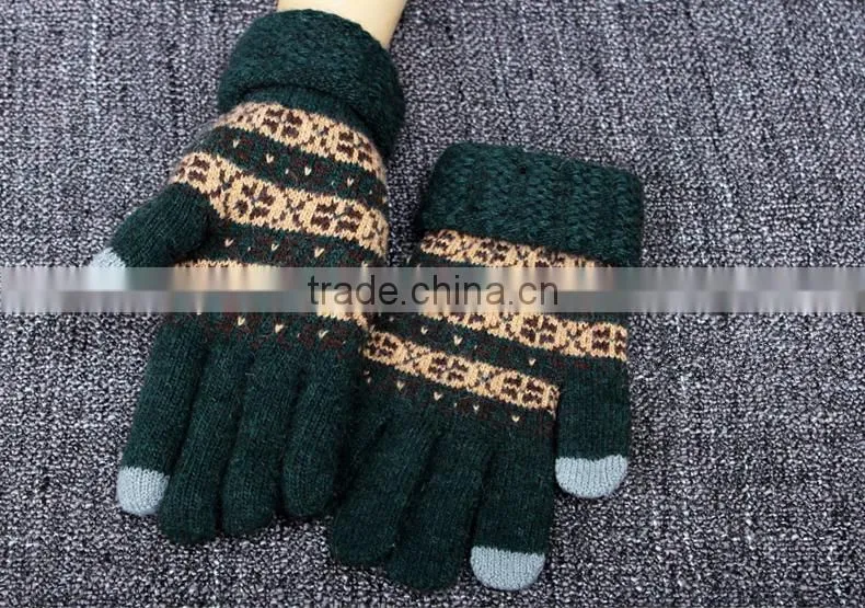 Hot Gift For Christmas 2015 Special Knitted Touch Screen Gloves For Men