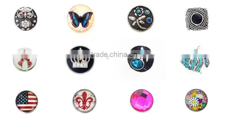 Shining Aqua And Clear Crystal Button Snap For Ginger Snap Jewelry