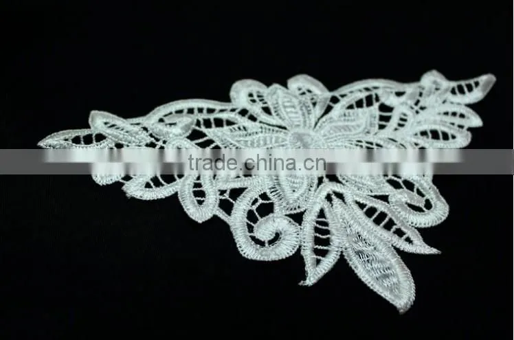 Polyester Thread Embroidered Lace Fabric Water-soluable Guipure Lace Accessory for Sexy Lingerie
