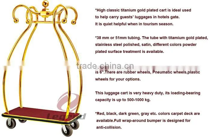 Economy Golden Flower Luxury Baggage Trolley