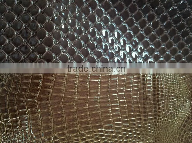 Crocodile design Emboss PVC synthetic leather for bags