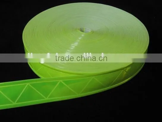 EN471 Fluorescent yellow V shape tape reflective PVC for bags