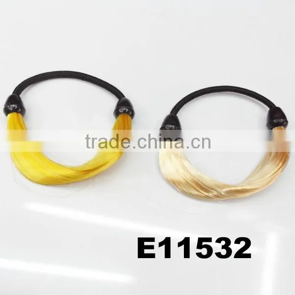 black human hair wig hair rubber band with bow