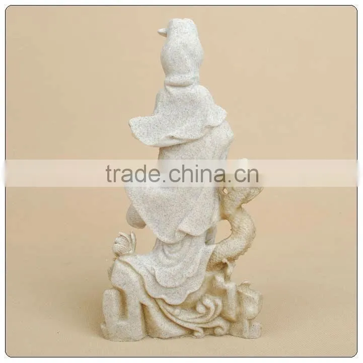 Sanstone Kuan yin Statue, female buddha statue ,stone buddha garden fountain