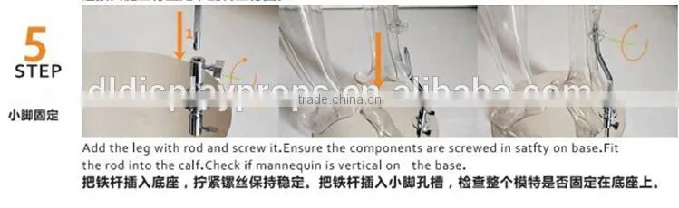 Top PC transparent leg plastic female leg mannequin