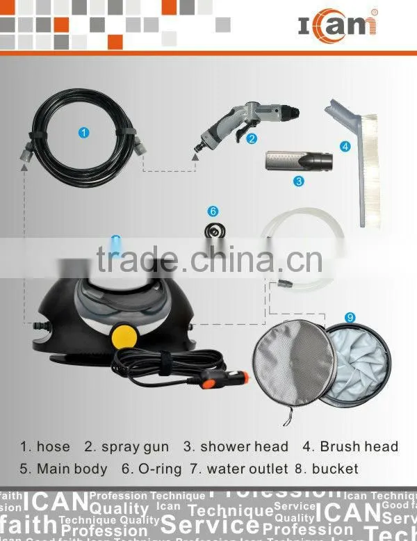GFS-G3-12v car washer with 15L folding bucket