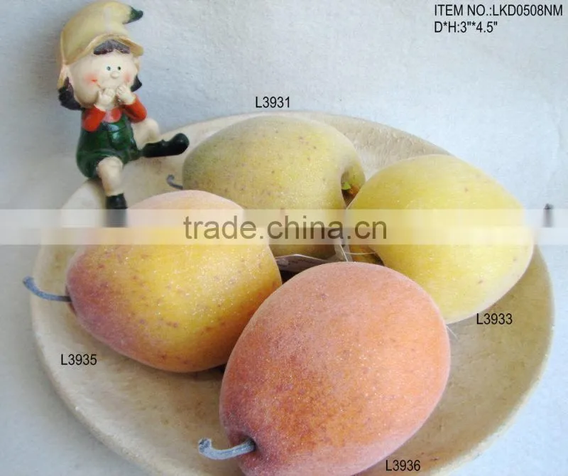 popular decorative artificial foam pear 3"*4.5" with emulation sugar for wonderful havest home decoration