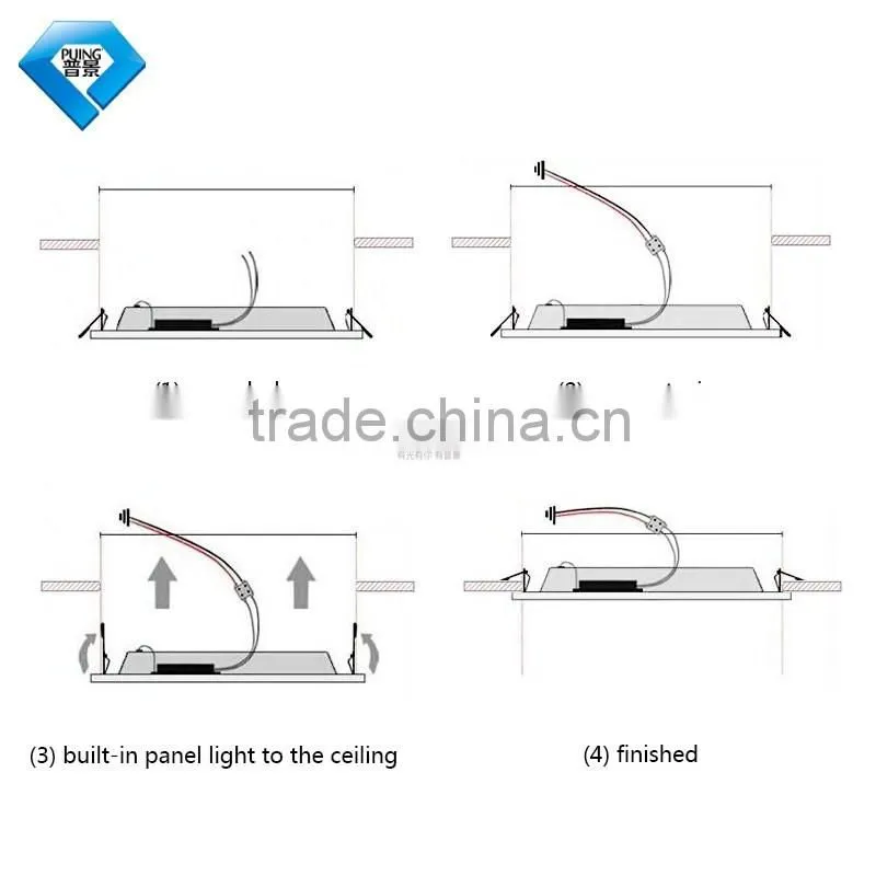 LED slim panel light 9w Square with water proof driver