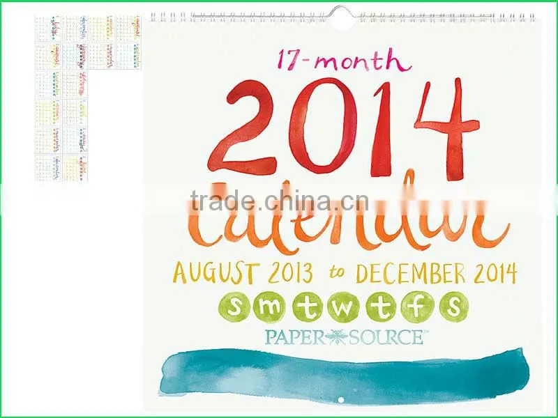 Calendar 2014 wall scroll calendar natural