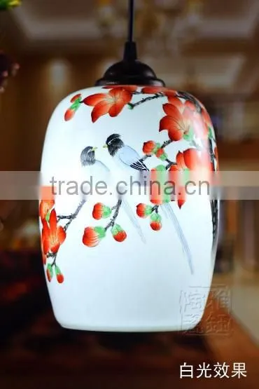 Chinese style ceramic hanging pendant led decorative fancy light