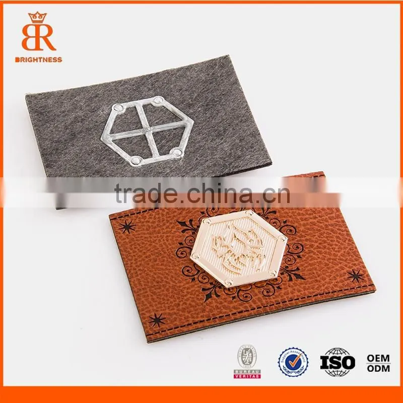Garment leather label metal labels and tags for handbags