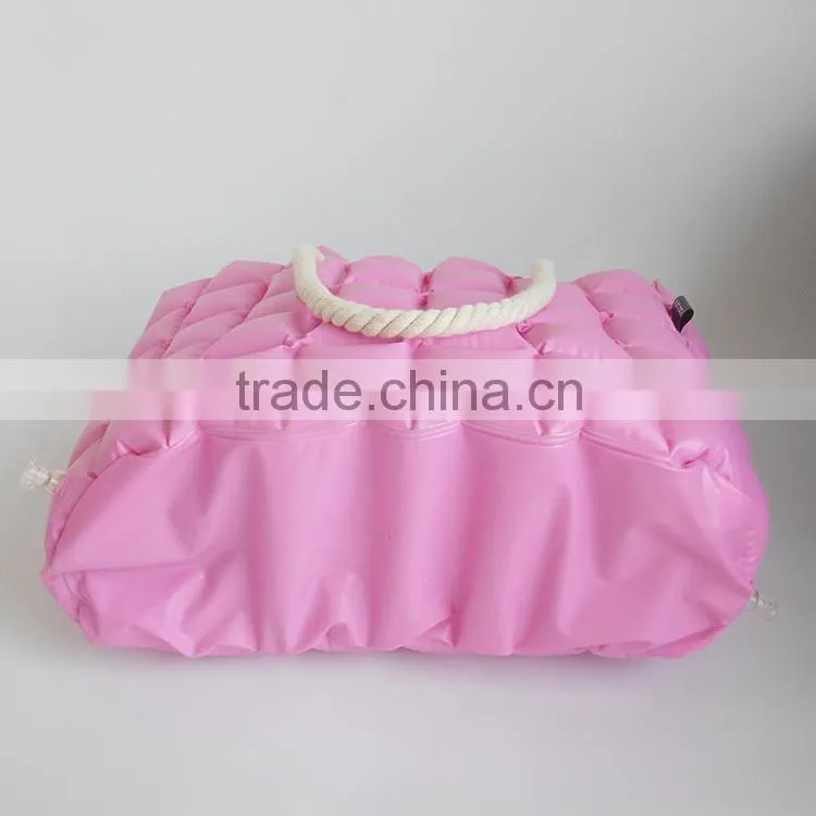 high quality sliver waterproof lady inflatable tote bag beach bag