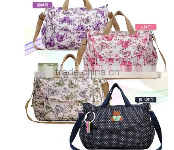 2016 Baby diaper Nappy Backpack Changing Bag Mummy Canvas Lining Tote Handbag Shoulder bags
