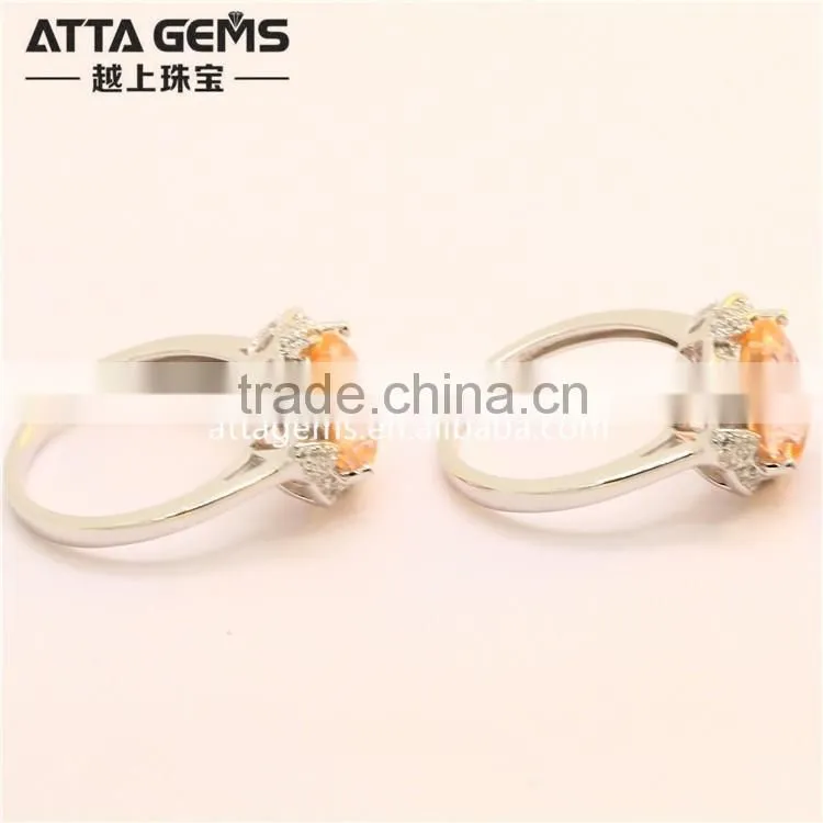 fashion created morganite #777 oval shape 925 silver ring for girl