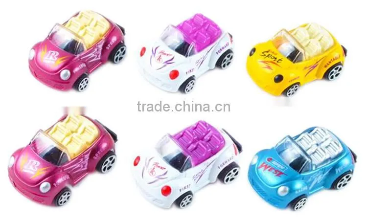 6PCS plastic mini pull back car