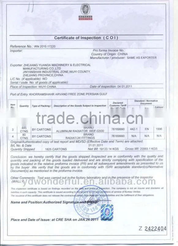 aluminum radiator fittings parts