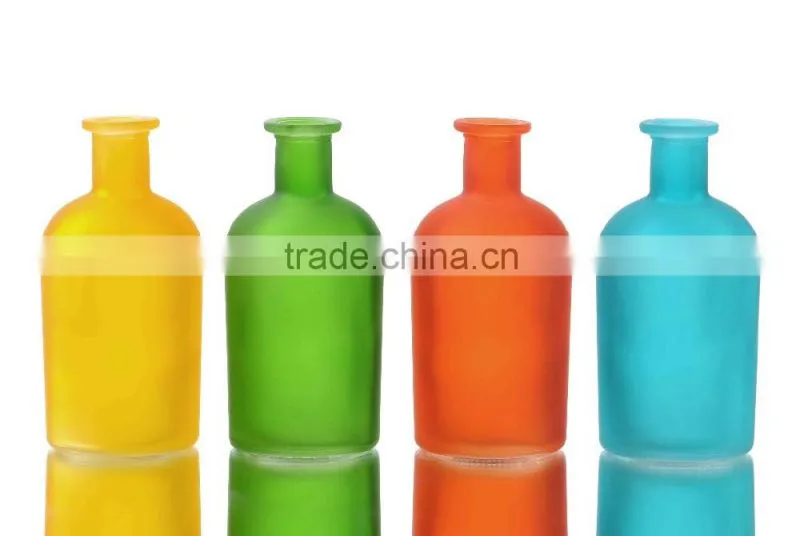 Small Cute Frosted Colored Glass Vase