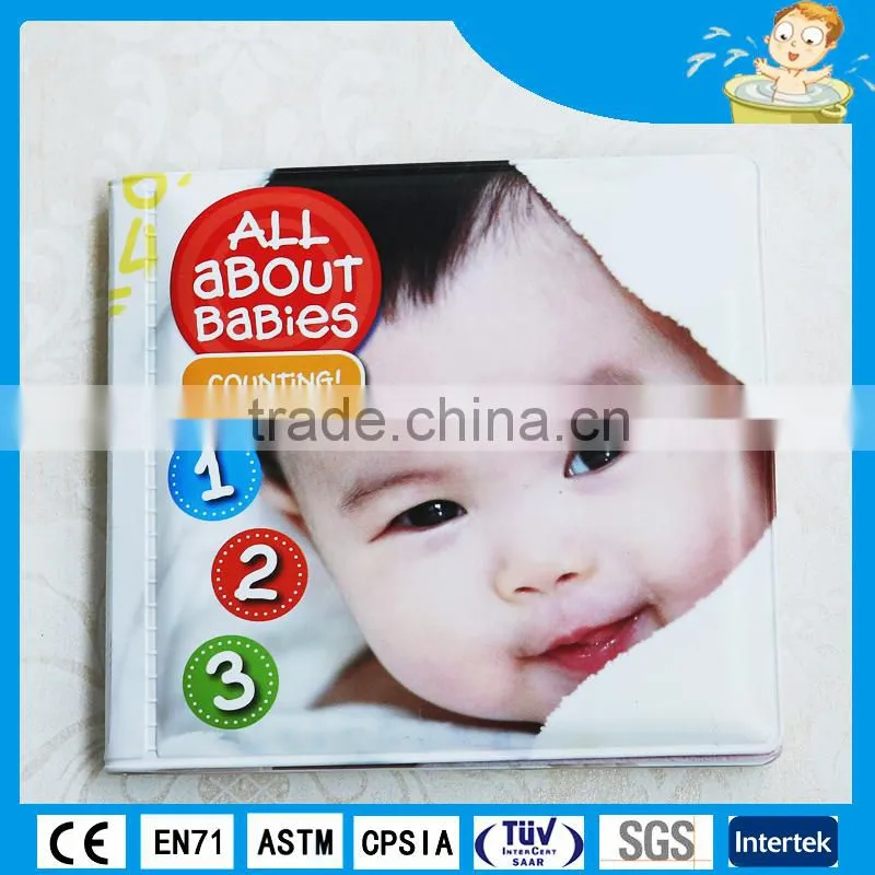 lovely children playing PVC bath book, coloring book bath