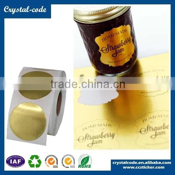 Glossy gold weatherproof peelable heat-melt glue aluminum foil sticker
