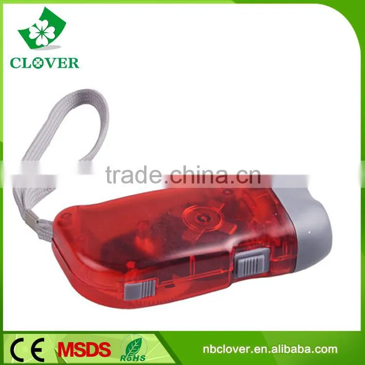 Energy saving ABS material 2 led hand crank dynamo flashlight