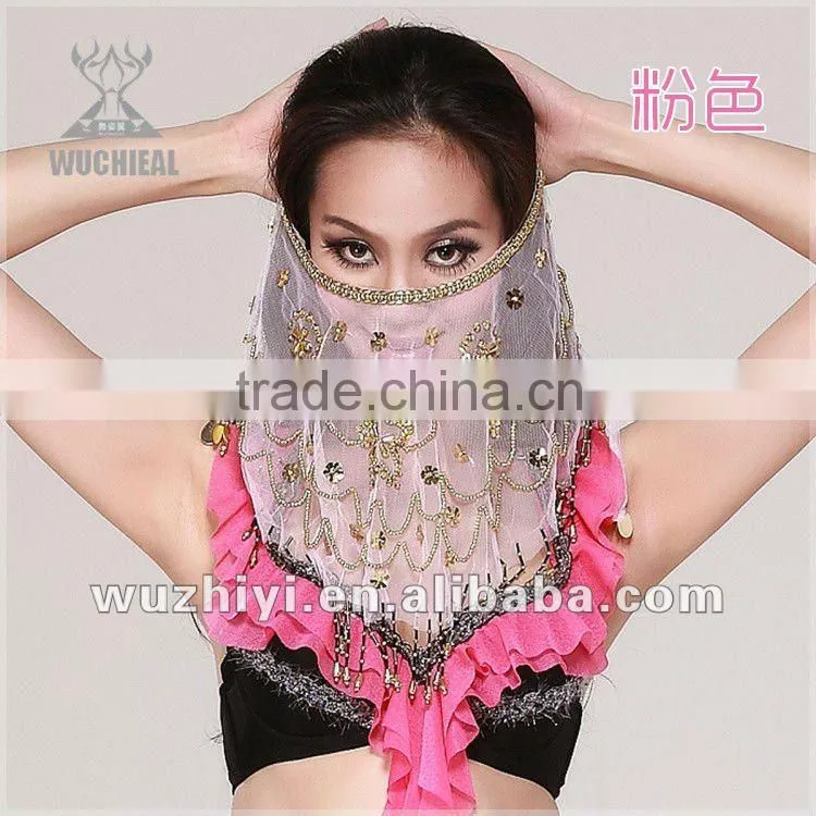 Plum flower veils belly dancing accessories bellydance shop dance wear Belly Dance face veils (MS001)