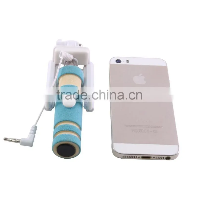 2015 hot in pocket wholesale mini selfie stick with wired cheap price