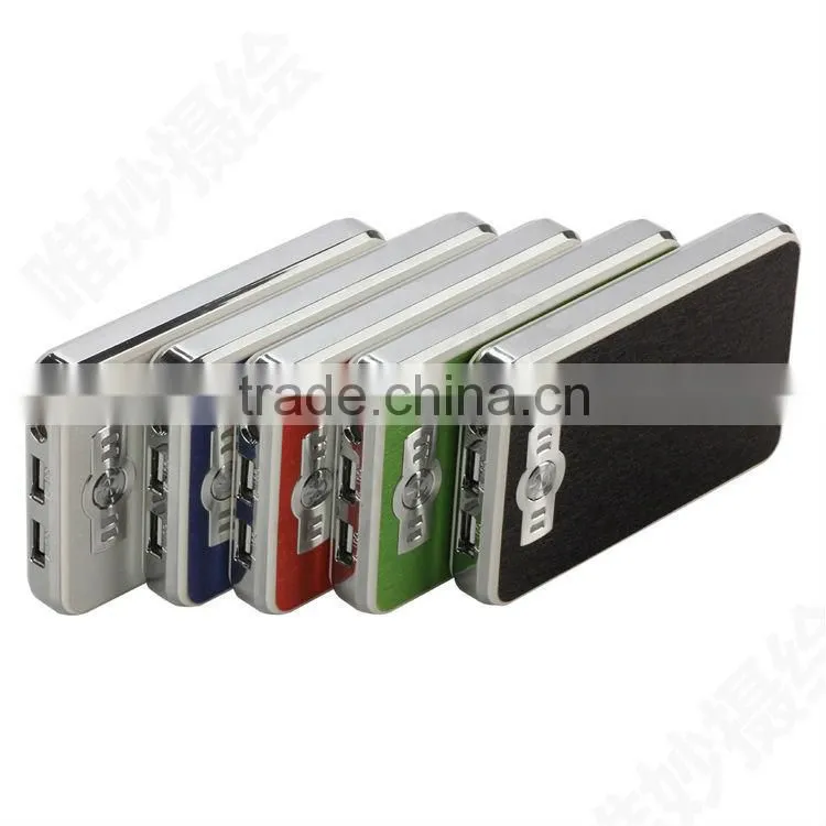 traveling 2 USB 2.1A output rechargeable leather power bank 10000