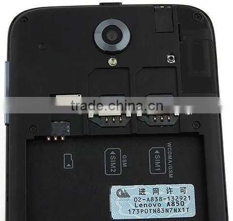 5.5inch Original Lenovo A850+ MTk6582m Quad Core Android 4.2 960*540 Screen 1GB/4GB 5.0mp dual cameras Dual sim smartphone A850
