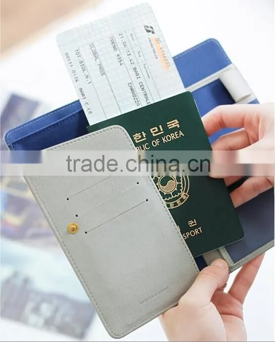 Delicate passport holder with multi-function pocket,leather passport cover with button closed,Beautifully made travel wallet