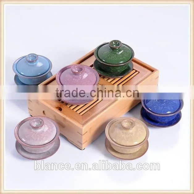 crackled glaze gaiwan in different color wholesale