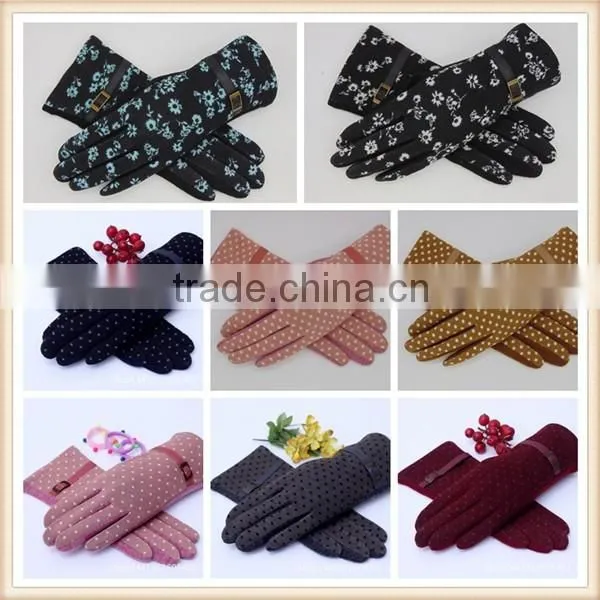 Florar Print 100% Fleece Cycling Wool Gloves