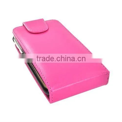 hot pink real leather case for Apple iphone