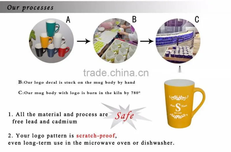 Wholesale multiple colors custom logo ceramic mugs