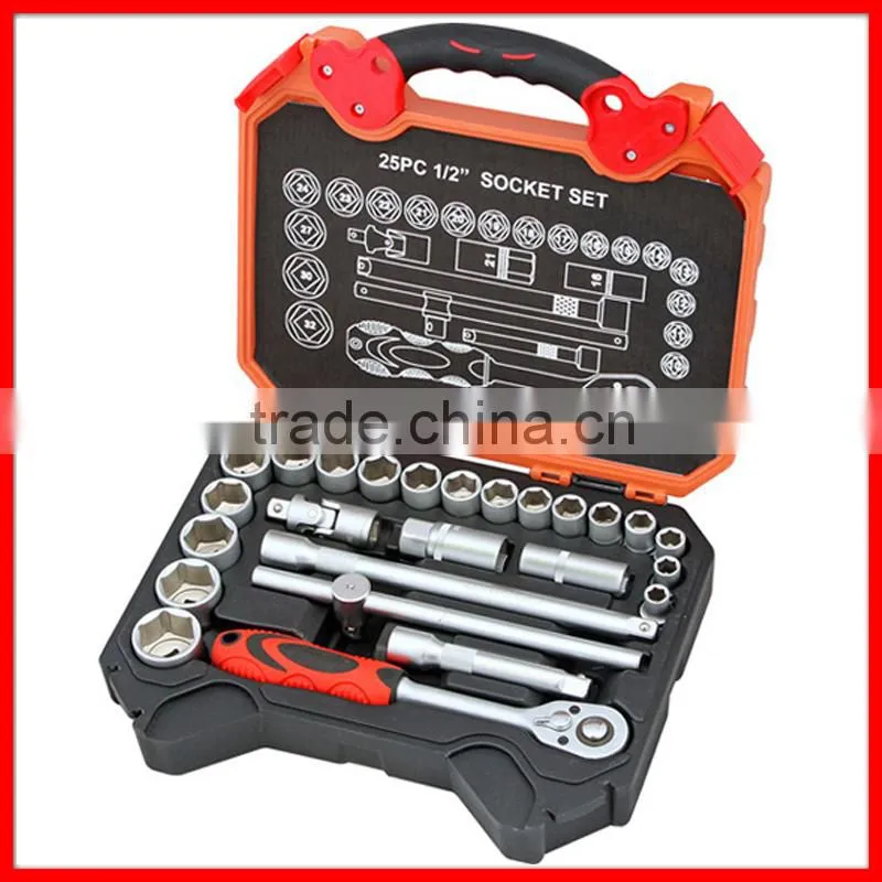 25pc 1/2" Dr. Metric Socket Wrench Tool Set