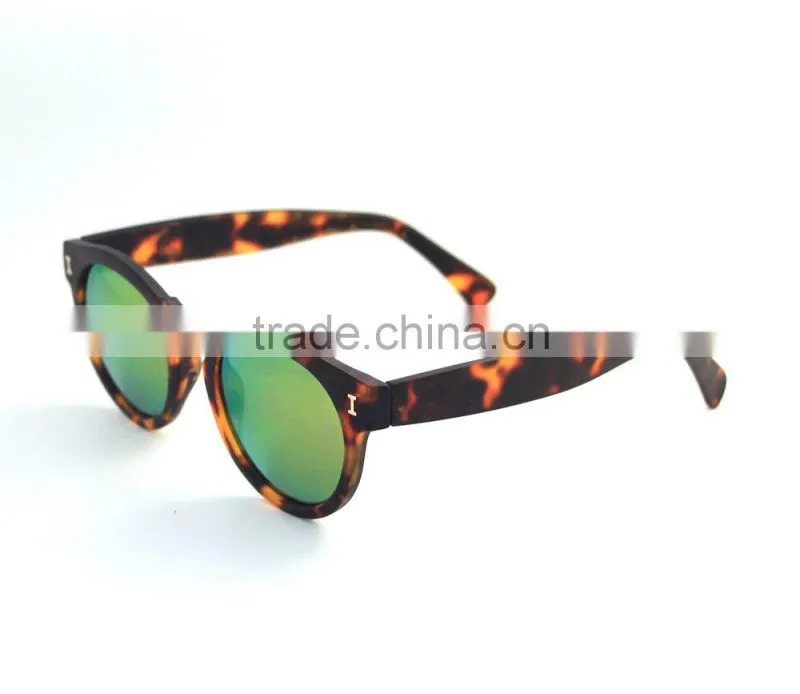 2015 new arrival wholesale Leopard tortoise round sunglasses