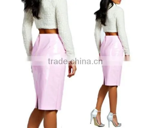 Stylish Lady Women's New Fashion Sexy Slim Shiny PVC PVC Pencil Skirt