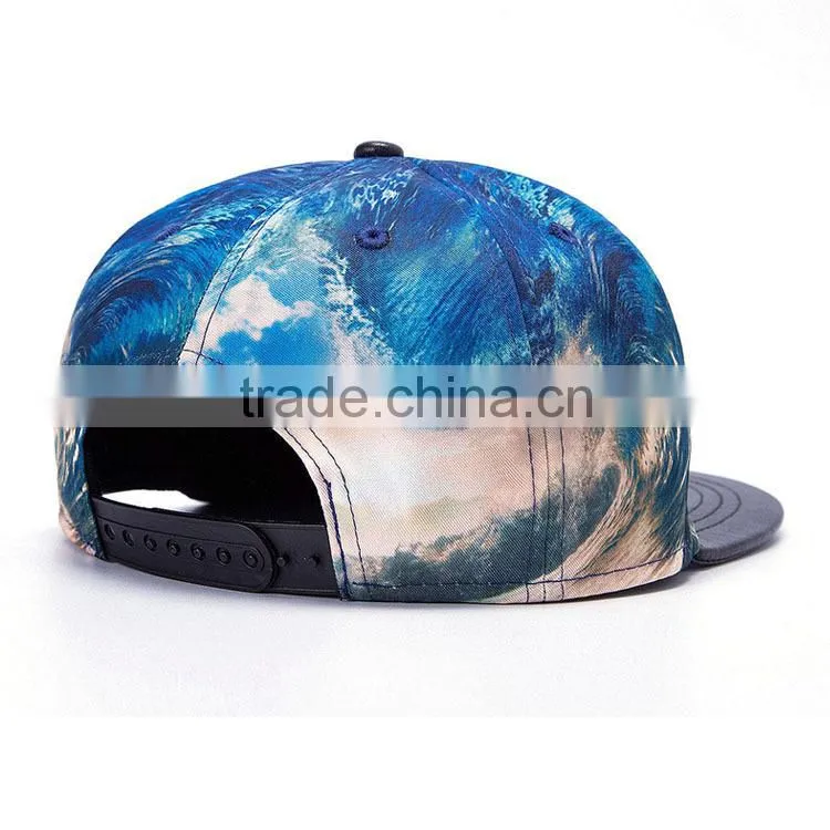 custom 5 panel blank snapback with leather brim