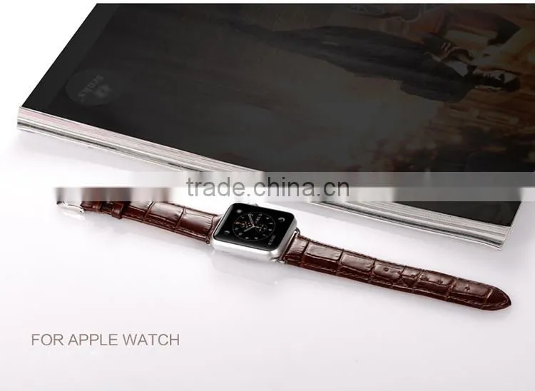 Handmade 100% Crocodile Alligator Genuine Leather for Apple Watch Strap