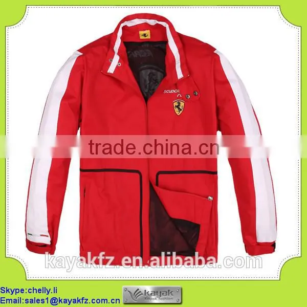red custom fashion wholesale windbreaker jacket