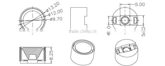 led lens 30/50/68/90 degree for wall washer light match LED light in wholesale