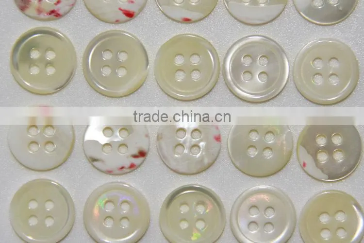 4 Holes Fancy Natural Round Rim Trocas(Trochus)Shell Shirt Buttons