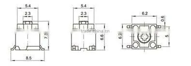 FTVDM22 Tact Switch SMD 6.2x6.2mm (PCB)~Push Button 7.3mm(60gf)