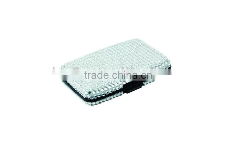 crystal aluminum credit card holder with rhinestone,plastic credit card case