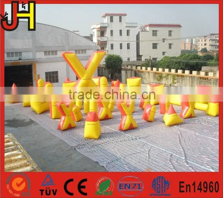 Air tight inflatable paintball barriers, paintball inflatable bunkers, inflatable movable barriers