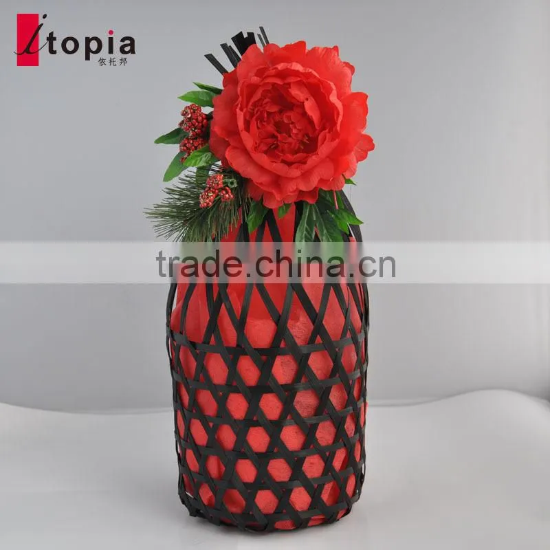 Best sell black round bamboo packaging basket