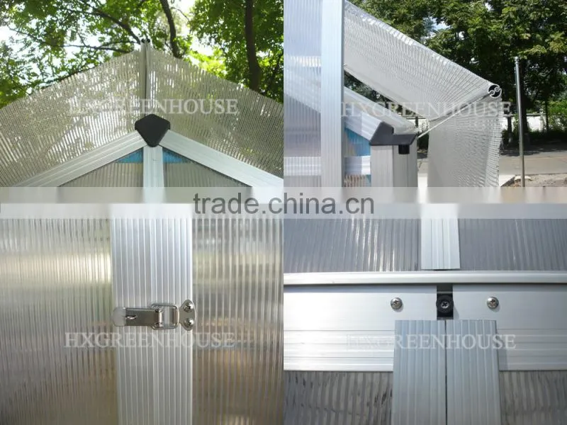 latest 6mm polycarbonate sheet aluminium greenhouse HX66125-5